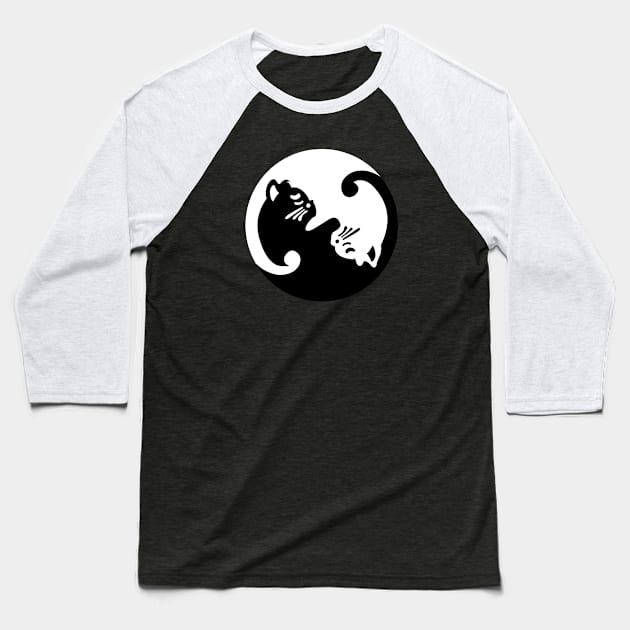 Cat Yin and Yang Baseball T-Shirt by JamesCMarshall